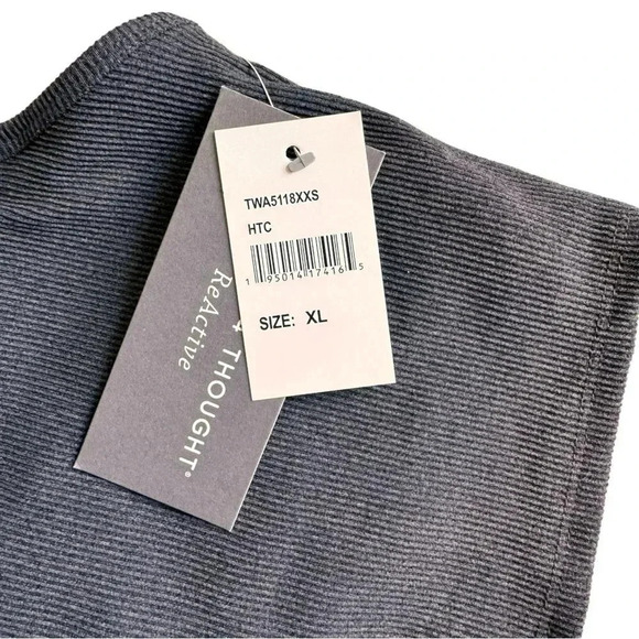 Threads 4 Thought Grey Sports Bra Top Tee XL ReActive Ribbed NWT Activewear - Picture 5 of 12